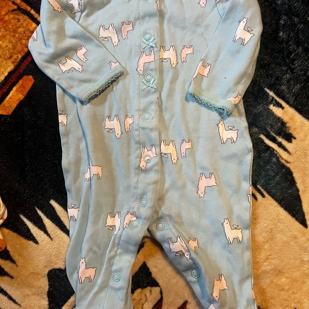 Carter's Blue Llama Print Footie